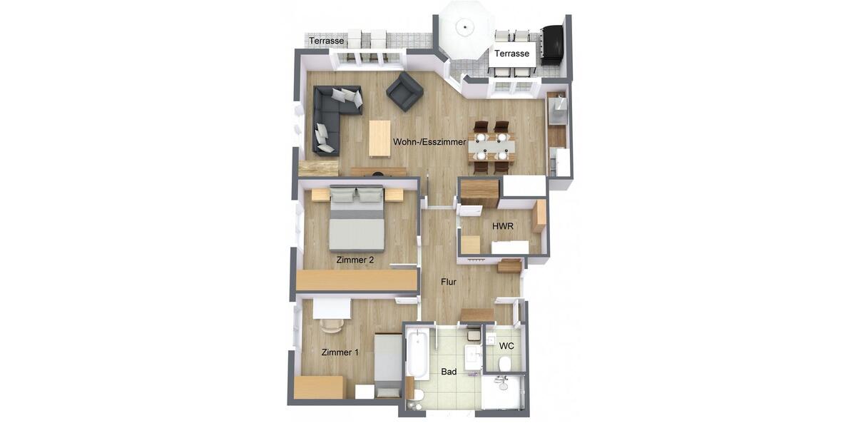 Erdgeschoßwohnung Buchholz in der Nordheide - 3 Zimmer, 84 m&sup2;, 1.176&euro; | Angebot:25430100