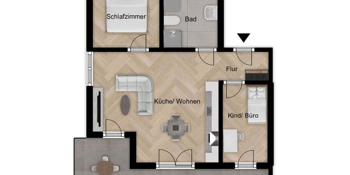 Etagenwohnung Nördlingen - 3 Zimmer, 81 m&sup2;, 1.000&euro; | Angebot:24139090