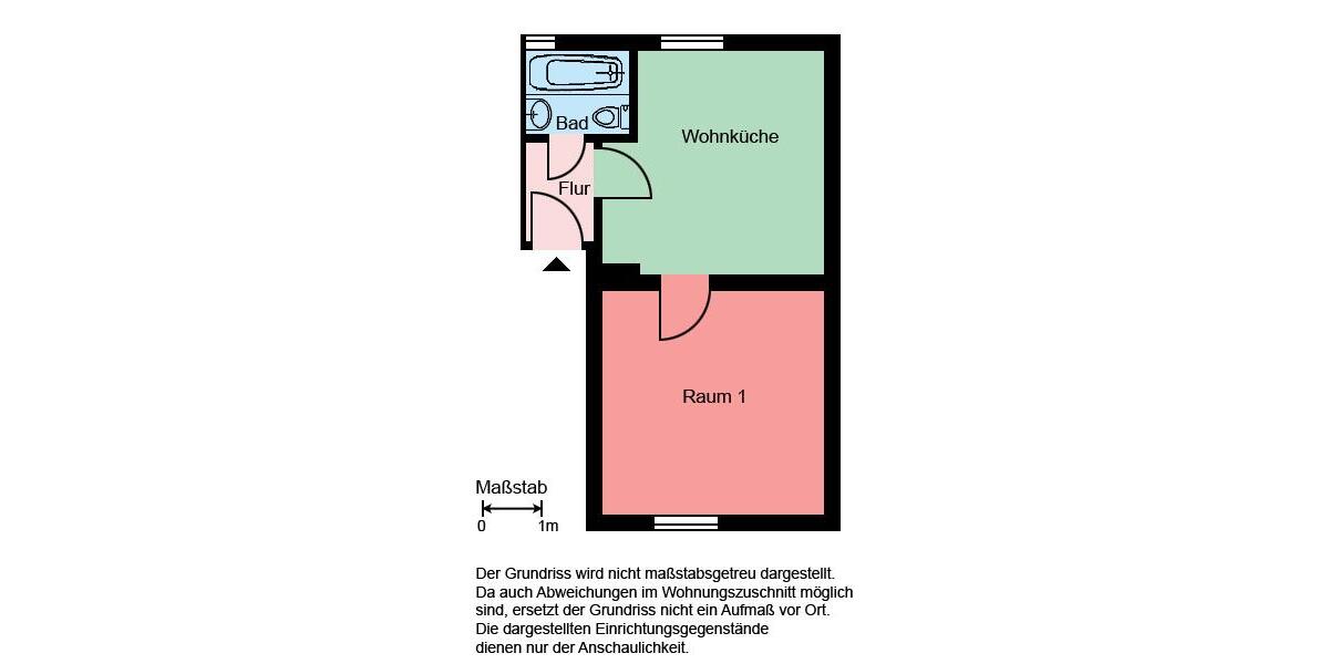 Etagenwohnung Iserlohn Grüne - 1 Zimmer, 31 m&sup2;, 319&euro; | Angebot:24818231