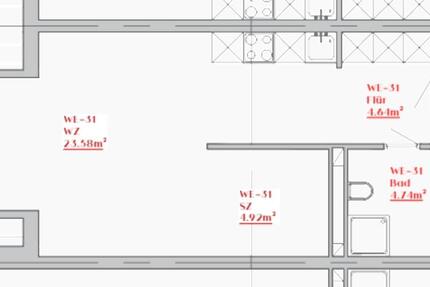 Anfragen NUR per E-Mail. 38 qm renovierte 1,5-Zimmer Wohnung mit Schlafnische im 1-OG.