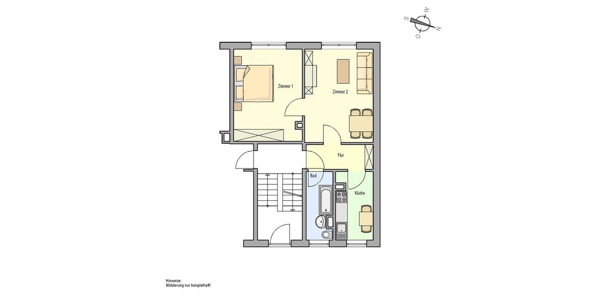 Etagenwohnung Grabow - 2 Zimmer, 47 m&sup2;, 350&euro; | Angebot:26355952