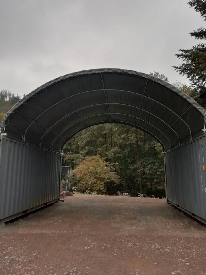 ⭐ JETZT FINANZIEREN - BIS ZU 84 Monate - FLEXIBLE RATENZAHLUNG ⭐ PVC Containerüberdachung - Genehmigungsfreies Containertop - Containerschutz - Hohe Traglast - Wetterfest - Depot Lager Garage Carport