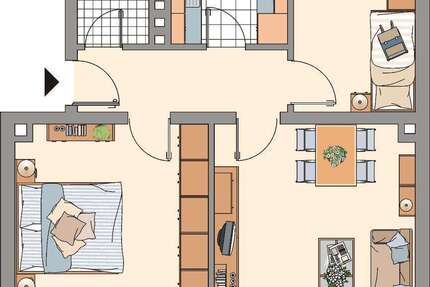 Wohnung zum Mieten in Gelsenkirchen 489 € 66.19 m² 3.5 zimmer