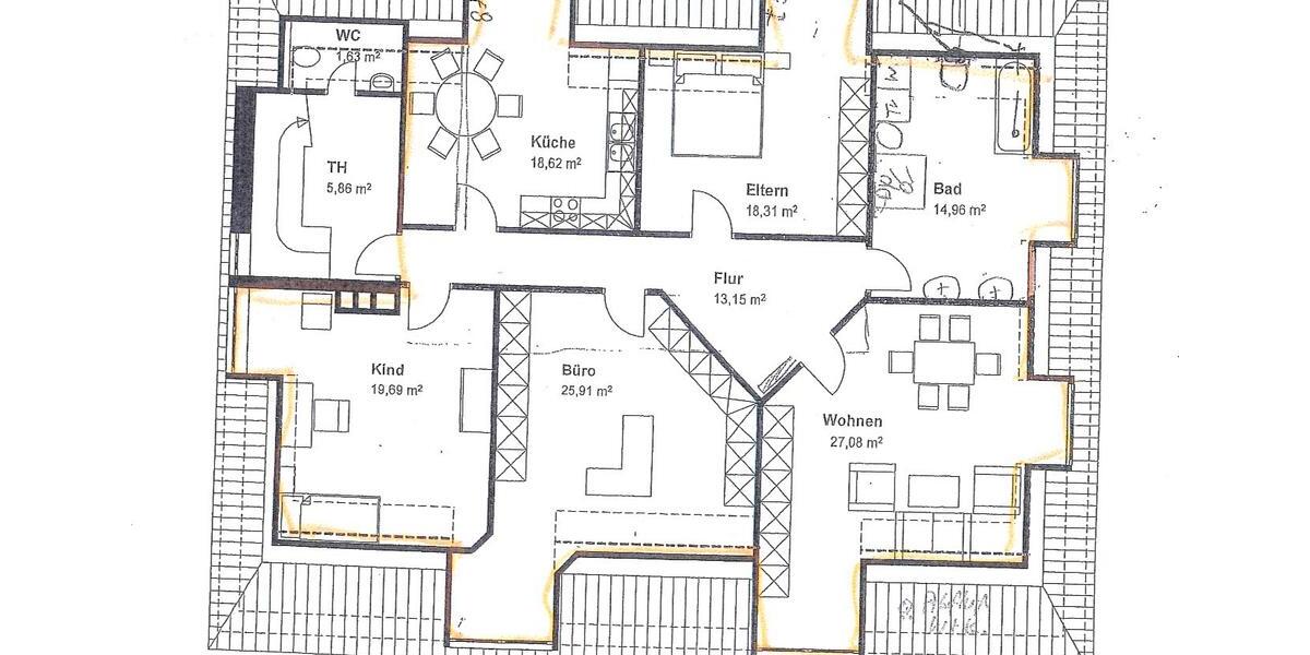 Dachgeschoßwohnung Twist - 3 Zimmer, 135 m&sup2;, 1.080&euro; | Angebot:25656771