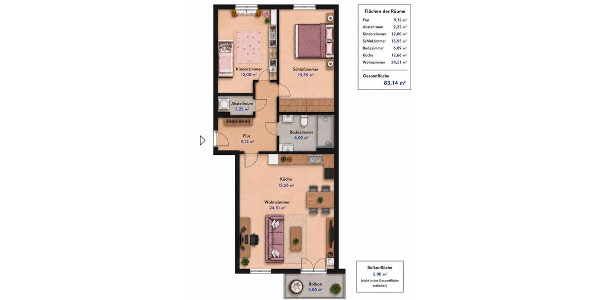 Etagenwohnung Bonn Dransdorf - 3 Zimmer, 83 m&sup2;, 1.284&euro; | Angebot:26527188