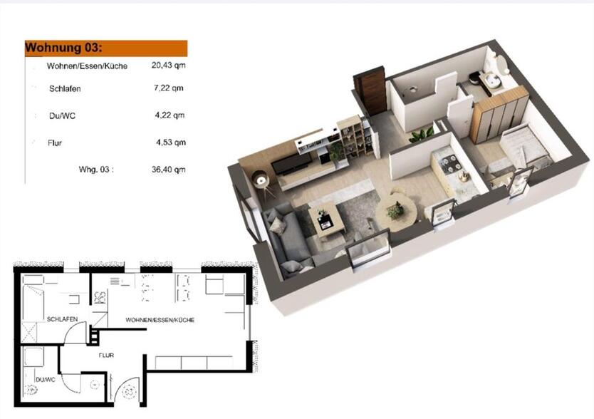 kernsanierte 2-Zimmer-Wohnung