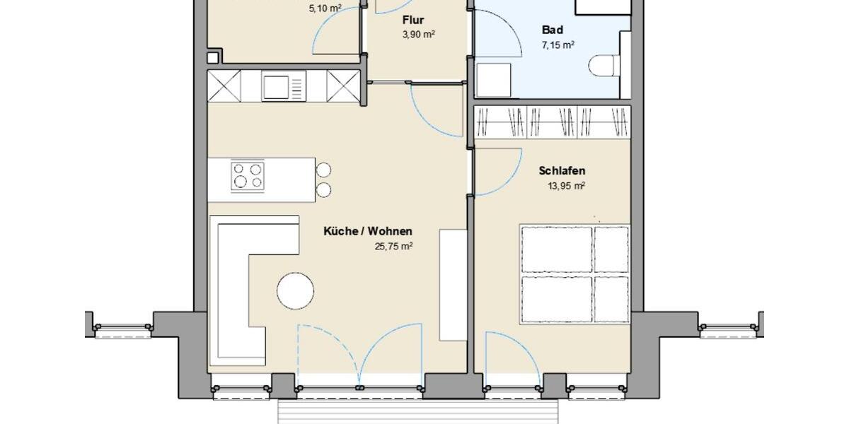 Etagenwohnung Büchen - 2 Zimmer, 57 m&sup2;, 740&euro; | Angebot:26649694