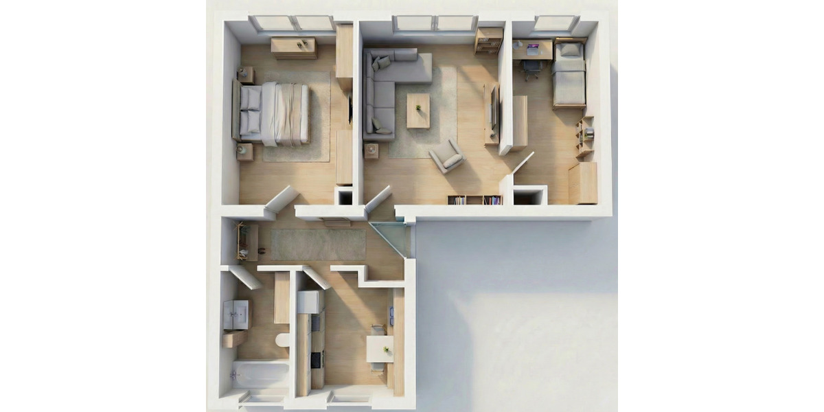 Etagenwohnung Tarnow - 3 Zimmer, 59 m&sup2;, 340&euro; | Angebot:25339382