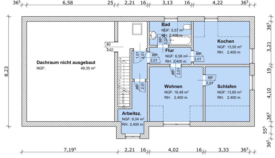 2,5-Zimmer Dachgeschosswohnung im Altbau 2 zimmer