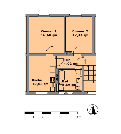 Etagenwohnung Lauta - 2 Zimmer, 51 m&sup2;, 300&euro; | Angebot:24975035