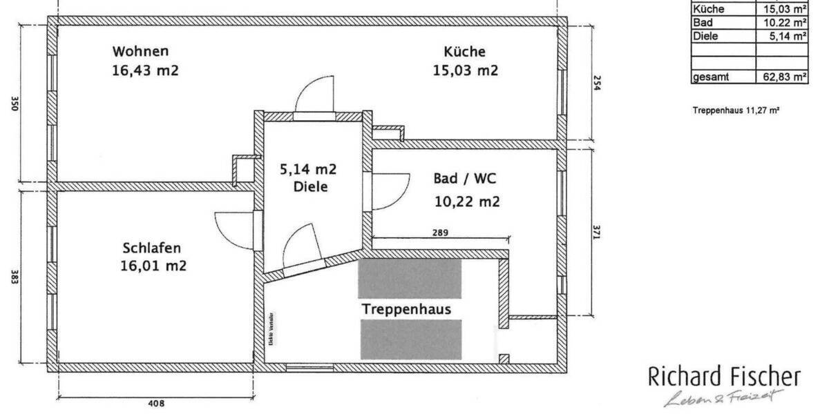 Etagenwohnung Eisenach - 2 Zimmer, 62 m&sup2;, 521&euro; | Angebot:26554323