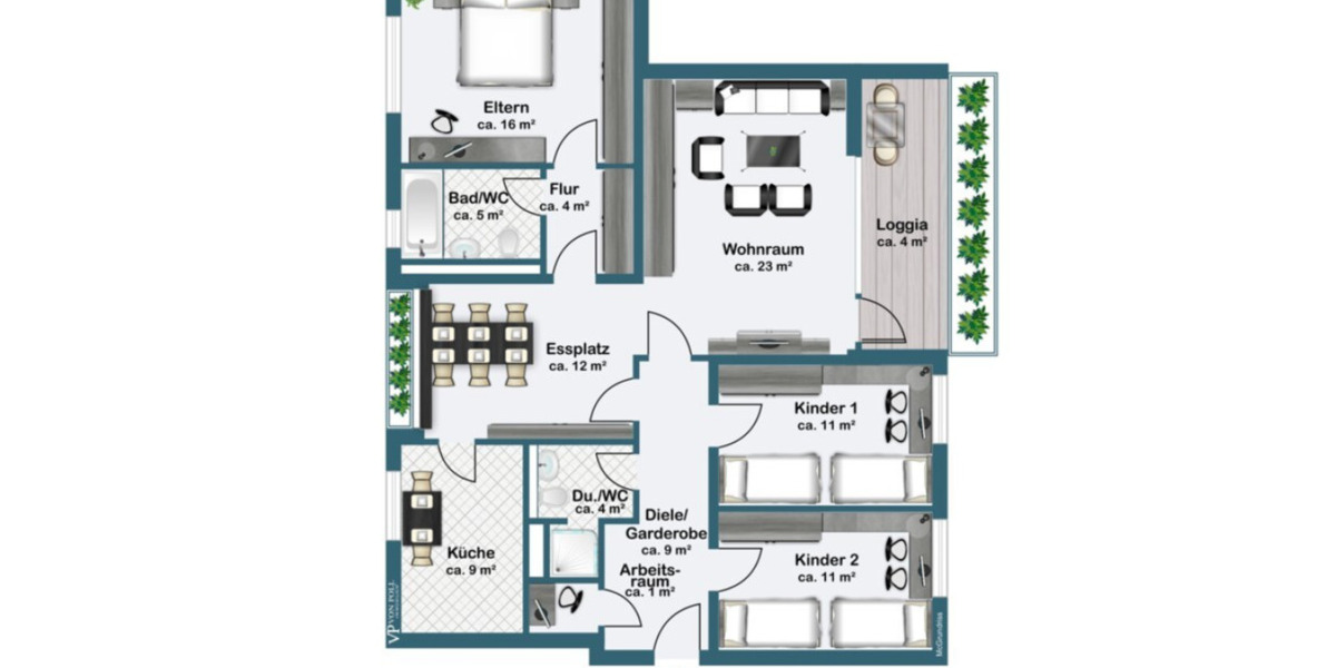 Etagenwohnung Geldern - 4 Zimmer, 117 m&sup2;, 1.400&euro; | Angebot:25430658