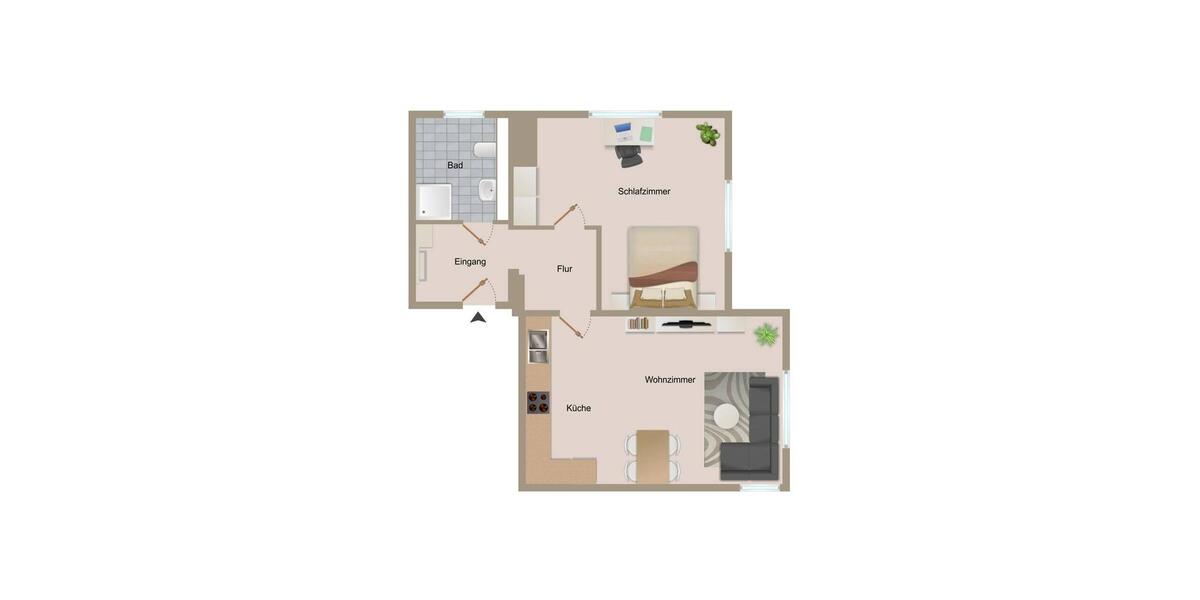 Erdgeschoßwohnung Bitterfeld-Wolfen Bitterfeld - 2 Zimmer, 57 m&sup2;, 535&euro; | Angebot:25887241