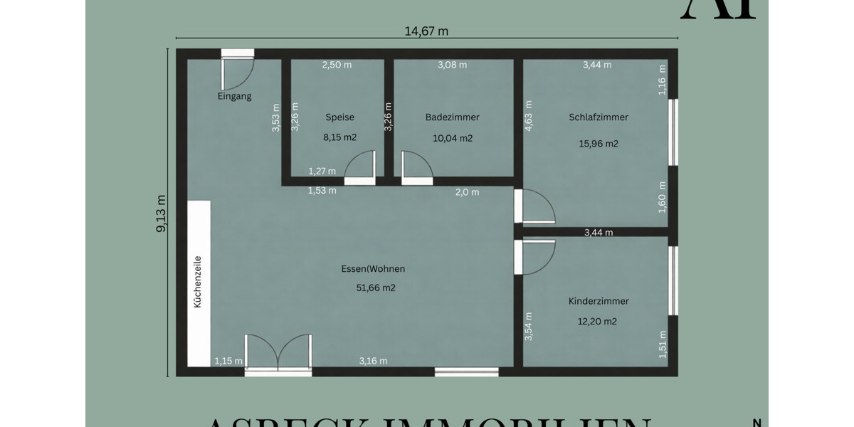 Etagenwohnung Schönau - 3 Zimmer, 104 m&sup2;, 1.137&euro; | Angebot:23766108
