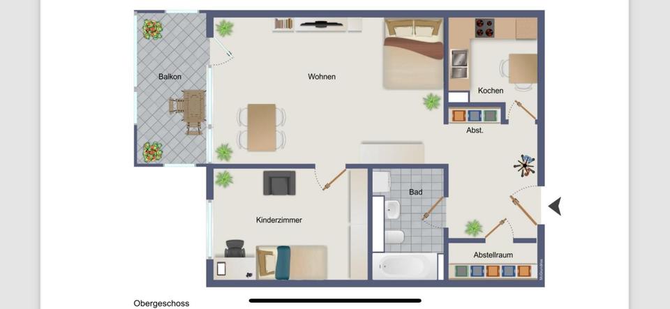 Etagenwohnung Mannheim Innenstadt - 2 Zimmer, 62 m&sup2;, 850&euro; | Angebot:26677338