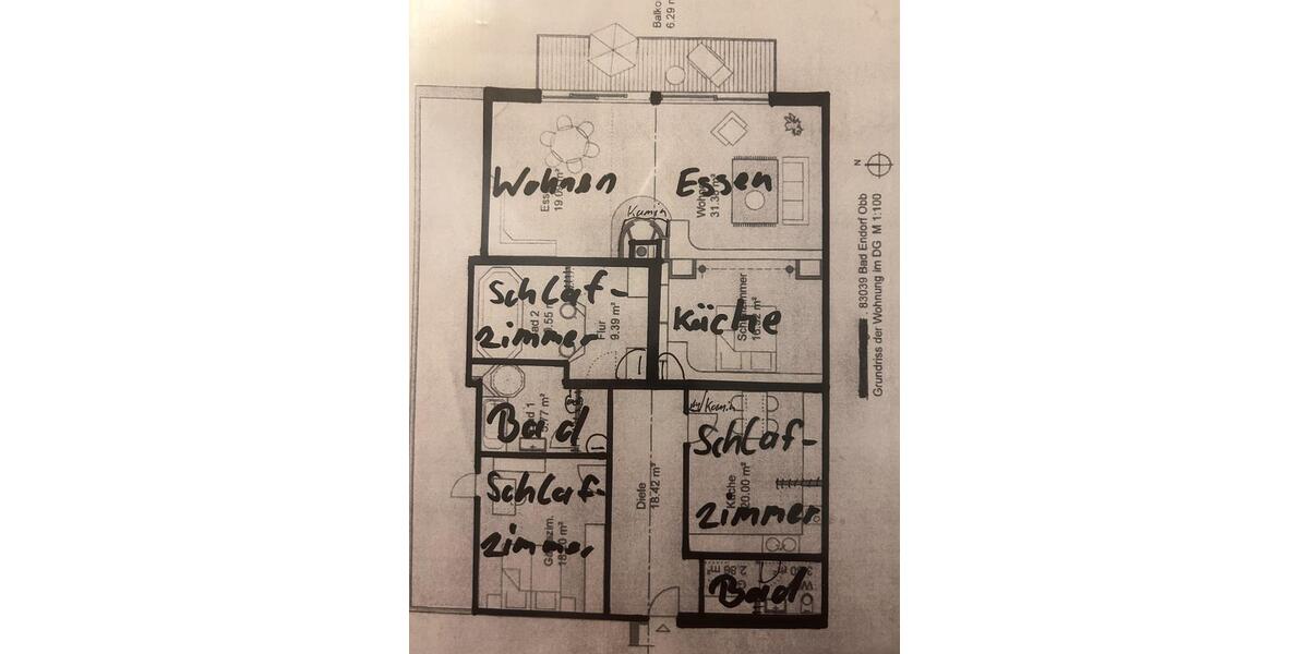 Etagenwohnung Bad Endorf - 4.5 Zimmer, 160 m&sup2;, 2.000&euro; | Angebot:25640042