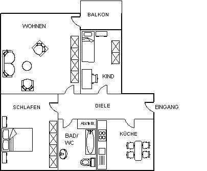 Etagenwohnung Waldsassen - 3 Zimmer, 76 m&sup2;, 378&euro; | Angebot:26151258