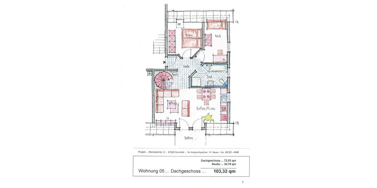Etagenwohnung Sennfeld Rempertshag - 4 Zimmer, 103 m&sup2;, 1.220&euro; | Angebot:24735689