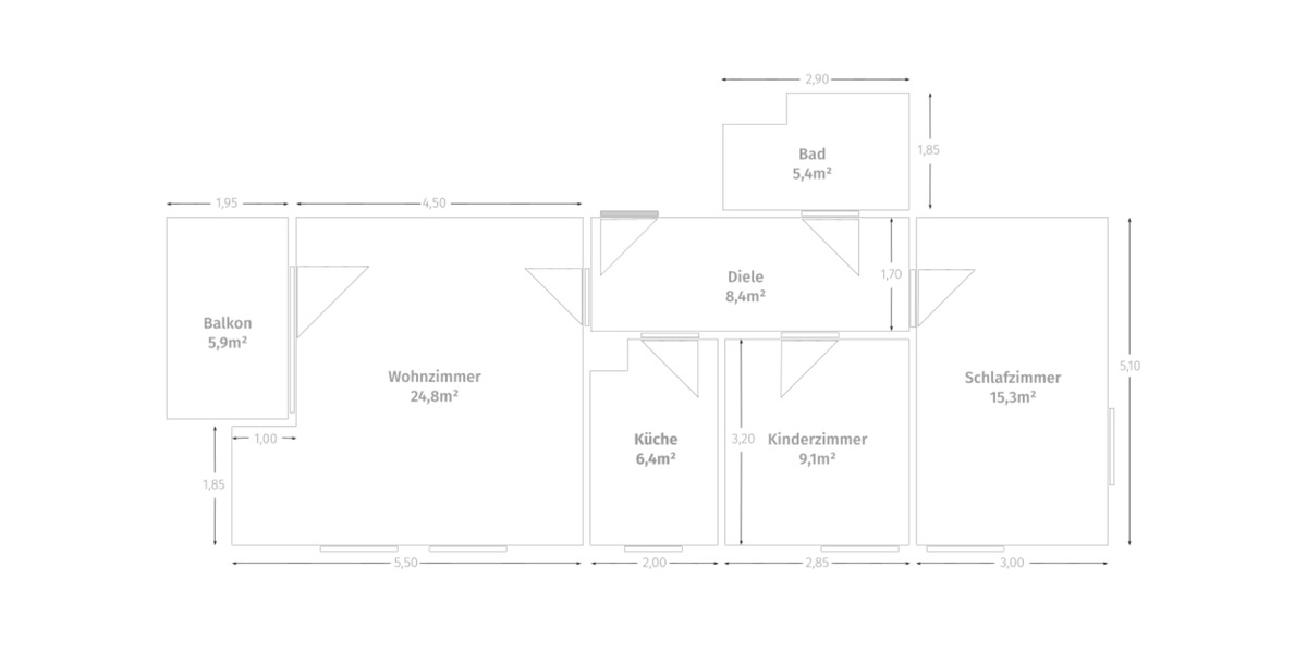 Etagenwohnung Werdau - 3 Zimmer, 74 m&sup2;, 450&euro; | Angebot:24937081