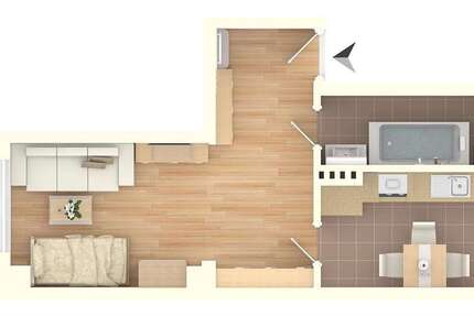 Wohnung Schwerin Feldstadt - 1 Zimmer, 33 m&sup2;, 390&euro; | Angebot:27300827