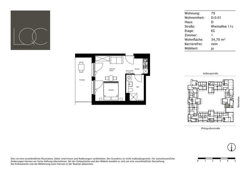 Modern ausgestattete 1-Zimmer-Wohnung
