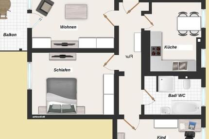 Erstbezug*** neu sanierte 3-Raum-Wohnung zu vermieten, 1. OG 3 zimmer