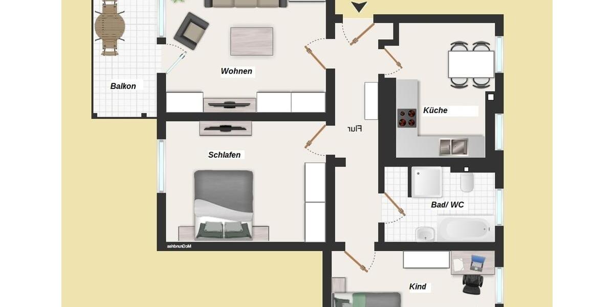 Erstbezug*** neu sanierte 3-Raum-Wohnung zu vermieten, 1. OG 3 zimmer