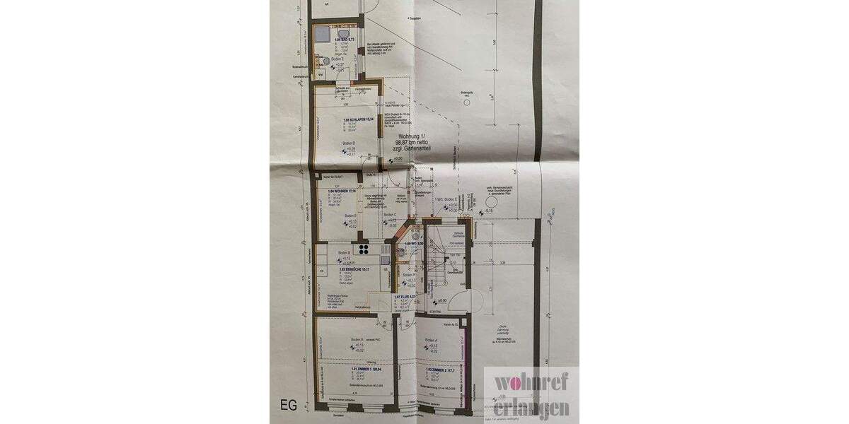 Etagenwohnung Erlangen Innenstadt - 4 Zimmer, 99 m&sup2;, 1.590&euro; | Angebot:25674770