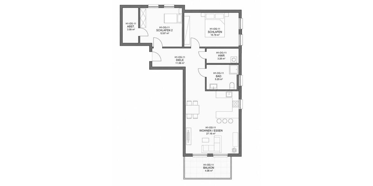 Etagenwohnung Oldenburg Bloherfelde - 3 Zimmer, 84 m&sup2;, 1.240&euro; | Angebot:26428659