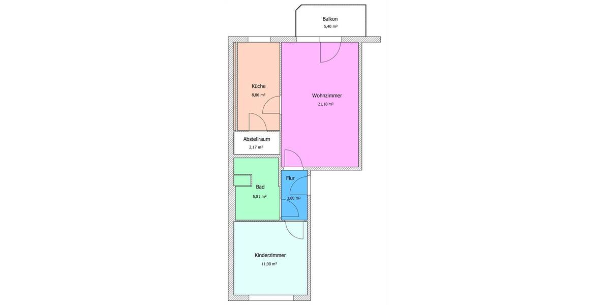 Etagenwohnung Hainichen - 2 Zimmer, 55 m&sup2;, 310&euro; | Angebot:26754079