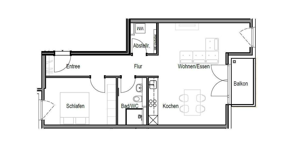 Etagenwohnung Stuttgart Untertürkheim - 2 Zimmer, 64 m&sup2;, 1.190&euro; | Angebot:24111949