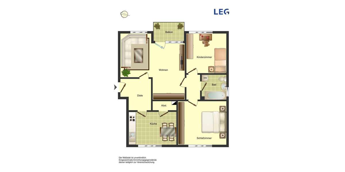 Etagenwohnung Bergkamen - 3 Zimmer, 72 m&sup2;, 499&euro; | Angebot:27250795