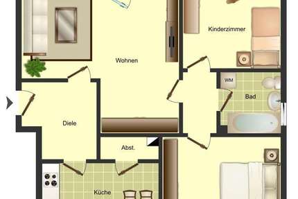 Wohnung Bergkamen - 3 Zimmer, 72 m&sup2;, 499&euro; | Angebot:27250795