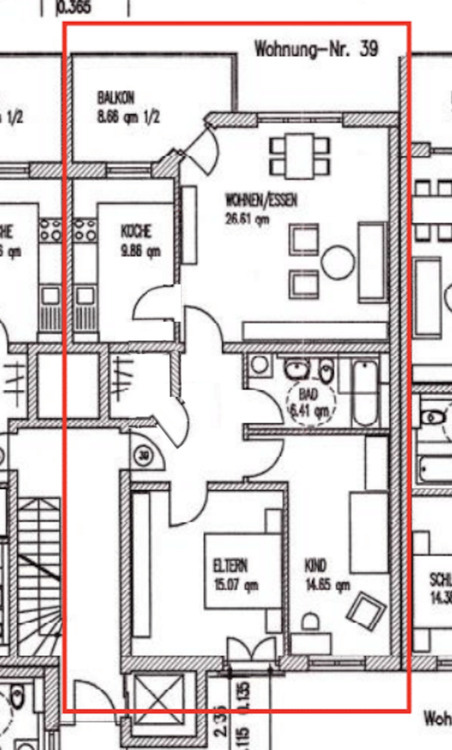 Ruhig & möbliert direkt am Lech 3 ZKB Wohnung mit Balkon