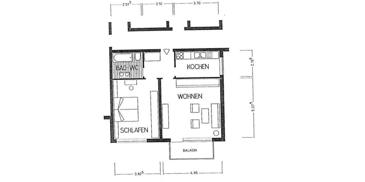 Etagenwohnung Michelstadt - 2 Zimmer, 61 m&sup2;, 550&euro; | Angebot:24860526
