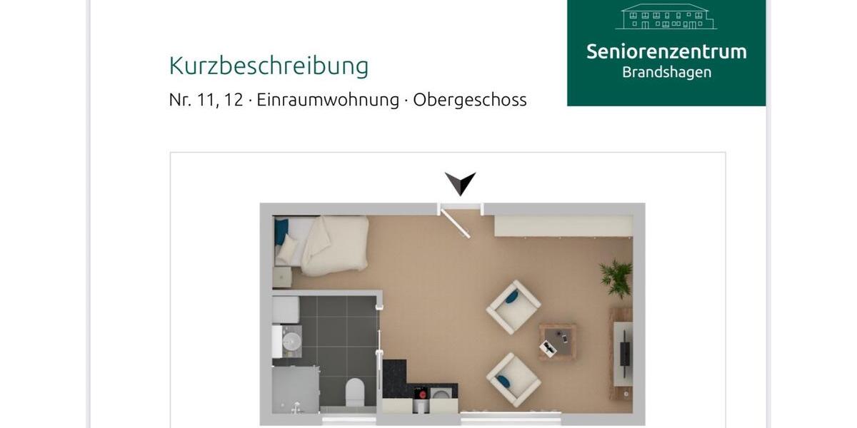 1 R.-Whg in Brandshagen Nähe Stralsund im betreuten Wohnen 1 zimmer