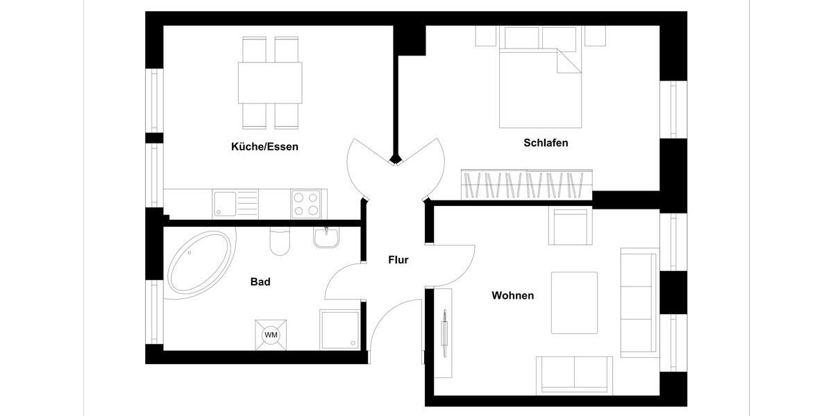 Etagenwohnung Magdeburg Nordwest - 2 Zimmer, 63 m&sup2;, 473&euro; | Angebot:25419382