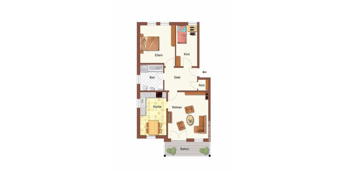 Etagenwohnung Wertingen - 3 Zimmer, 78 m&sup2;, 890&euro; | Angebot:25419238