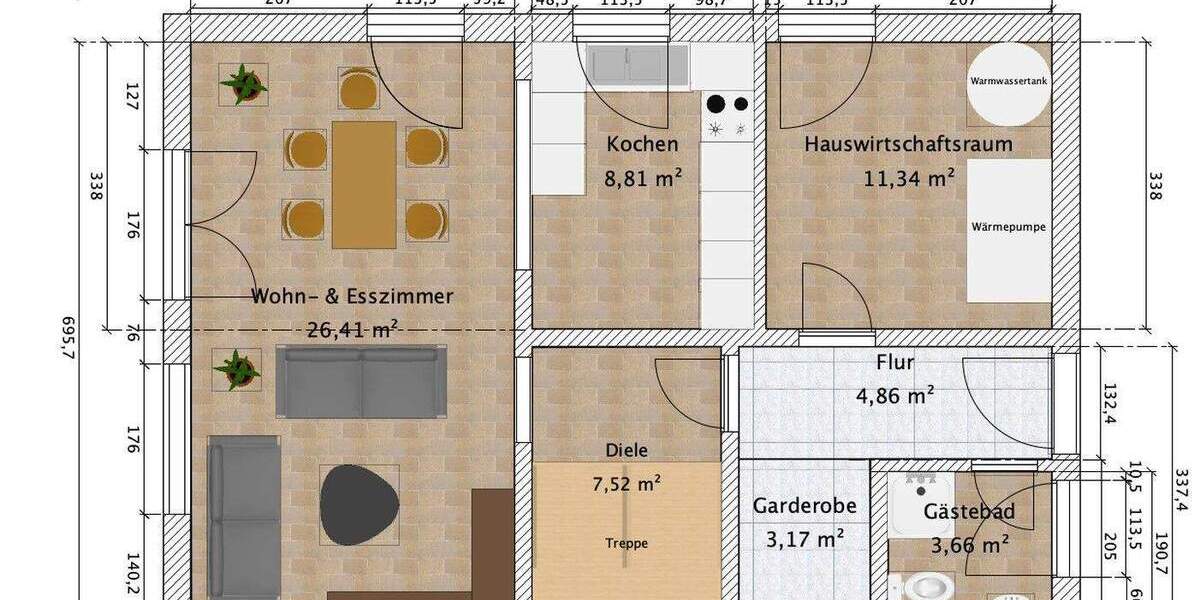 Doppelhaushälfte Ellingen - 4 Zimmer, 127 m&sup2;, 1.650&euro; | Angebot:24648112