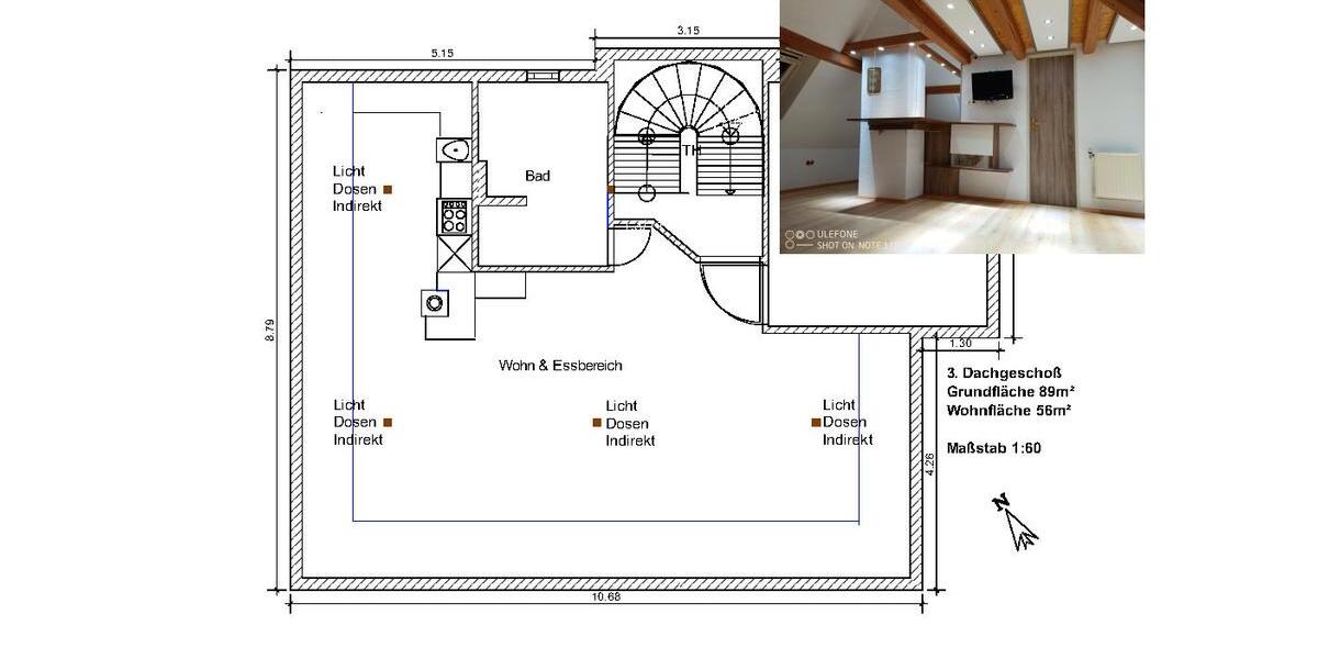 Dachgeschoßwohnung Varel - 1.5 Zimmer, 56 m&sup2;, 476&euro; | Angebot:26033146