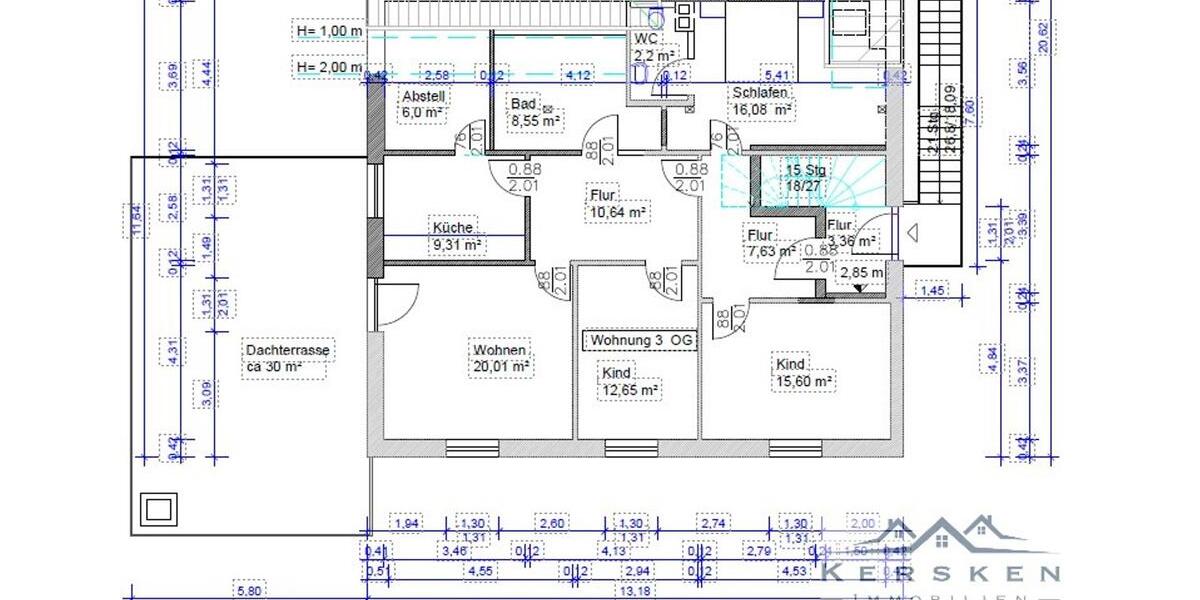 Etagenwohnung Martfeld - 4 Zimmer, 122 m&sup2;, 1.195&euro; | Angebot:25964902