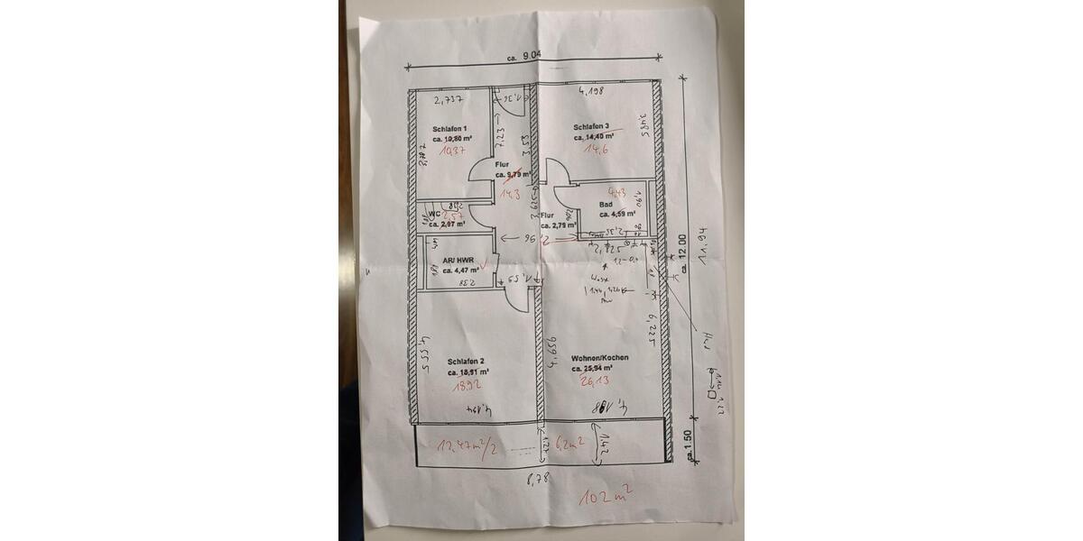 Etagenwohnung Schkeuditz - 4 Zimmer, 102 m&sup2;, 1.050&euro; | Angebot:26582109