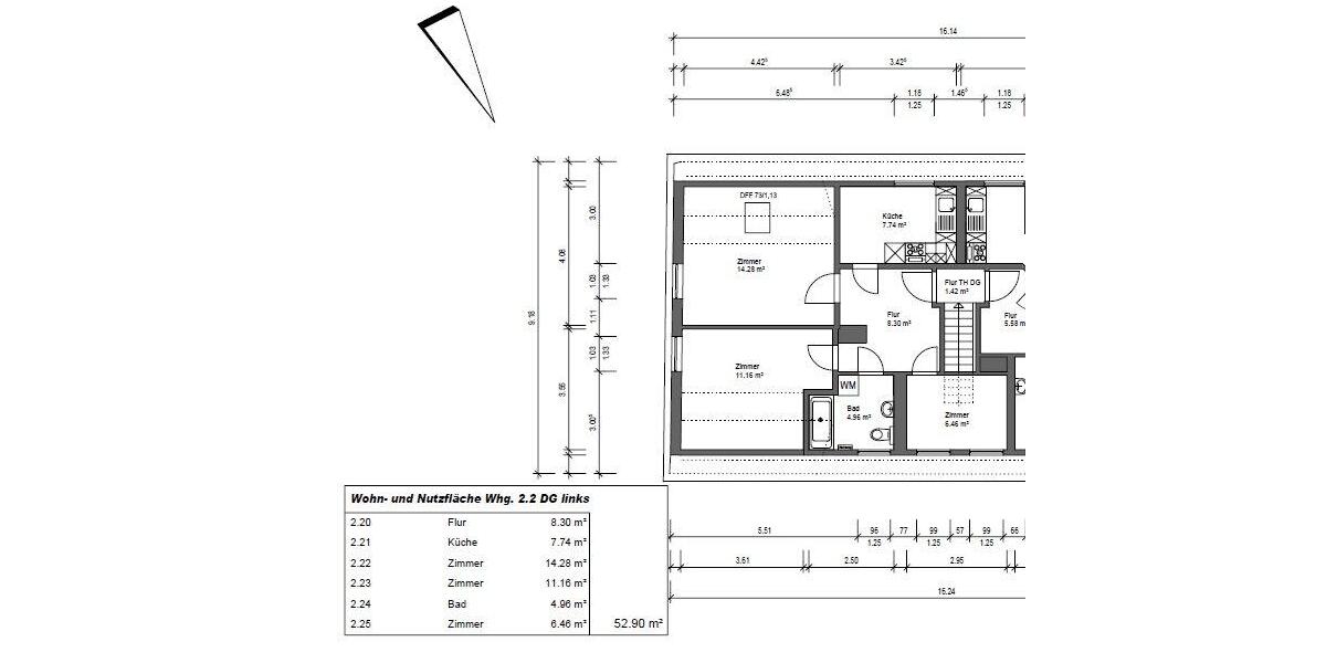 Dachgeschoßwohnung Demmin - 2.5 Zimmer, 53 m&sup2;, 370&euro; | Angebot:26588138