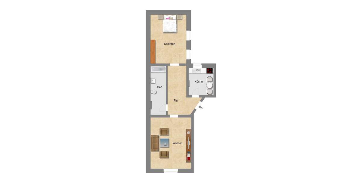 2-Zimmer-Wohnung inkl. Einbauküche ***1 Monat kaltmietenfrei*** - Erdgeschoßwohnung Burg | Angebot:8994940