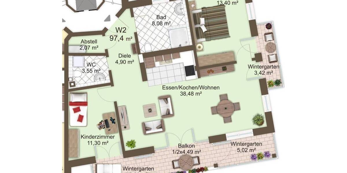 Etagenwohnung Kirchseeon - 3 Zimmer, 97 m&sup2;, 1.320&euro; | Angebot:26117164