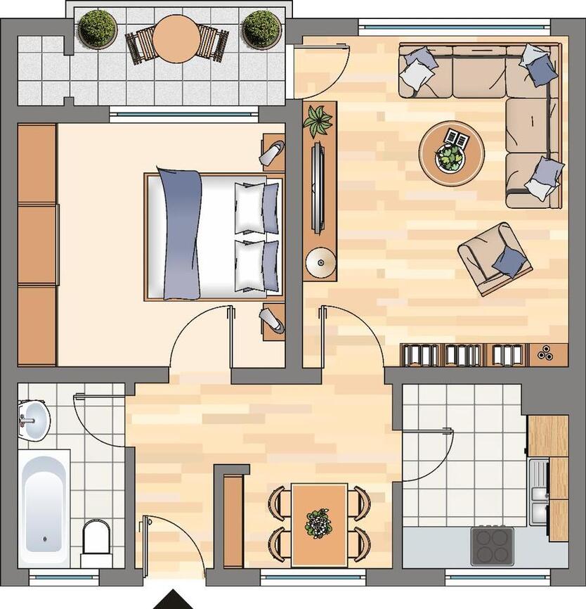 2-Zimmer-Wohnung in Dortmund Wickede zimmer