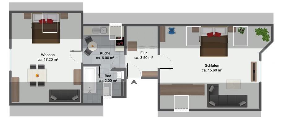Dachgeschoßwohnung Meschede - 2 Zimmer, 45 m&sup2;, 420&euro; | Angebot:24452799