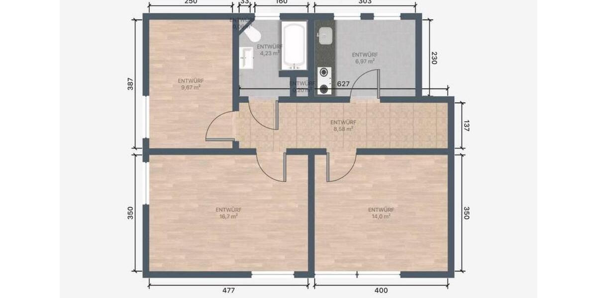 Dachgeschoßwohnung Nürtingen - 3 Zimmer, 58 m&sup2;, 895&euro; | Angebot:26588244