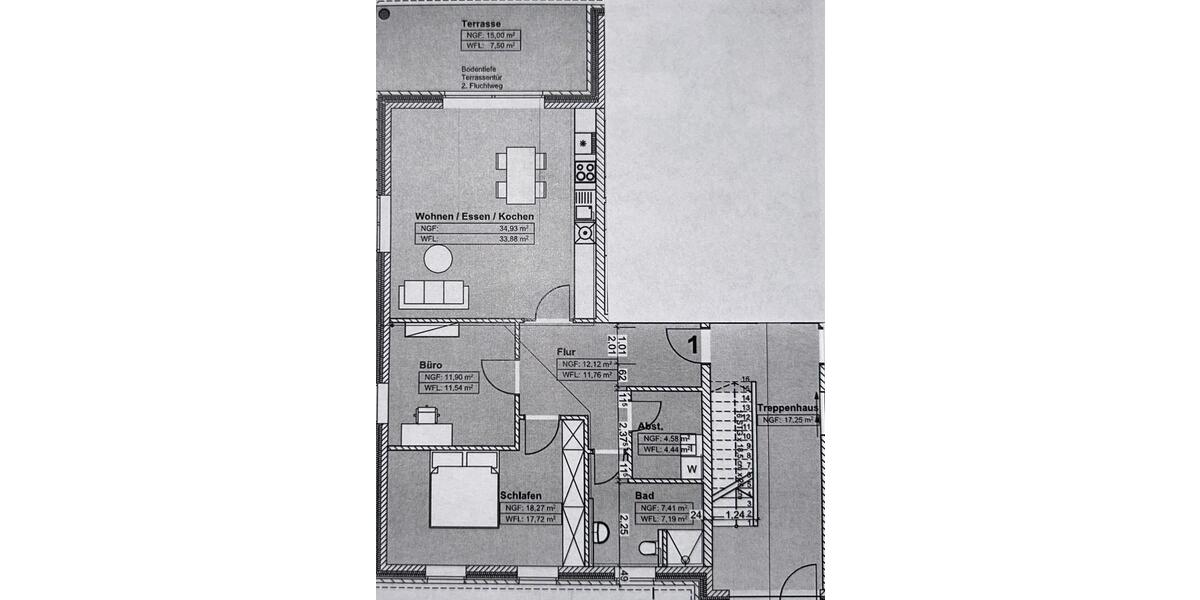 Erdgeschoßwohnung Großenkneten - 3 Zimmer, 94 m&sup2;, 1.060&euro; | Angebot:25948606