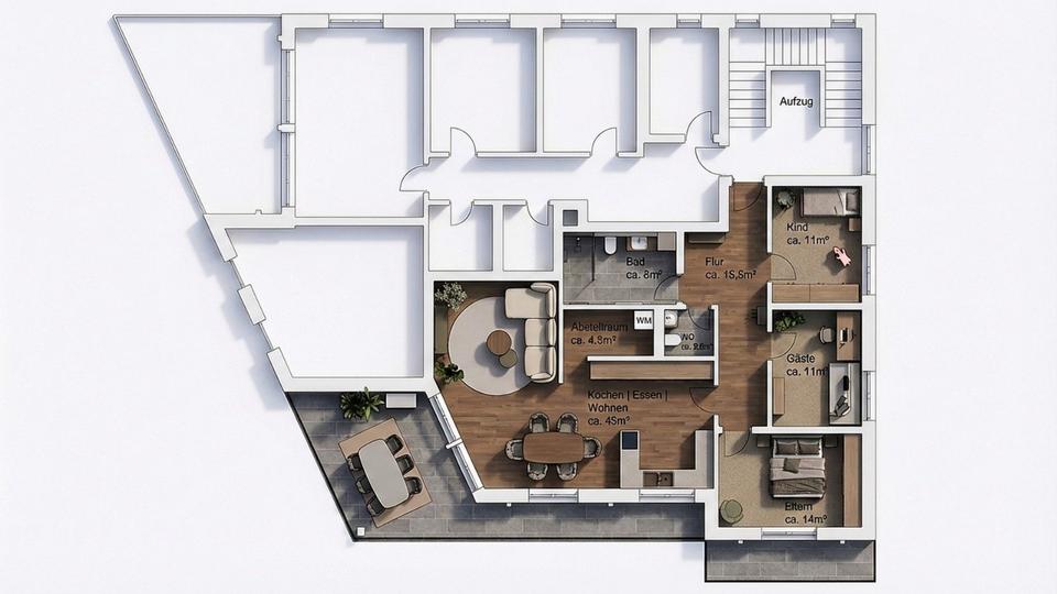 Dachgeschoßwohnung Babenhausen - 4 Zimmer, 127 m&sup2;, 1.780&euro; | Angebot:26232809